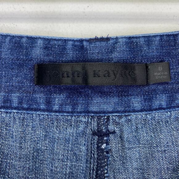 JENNI KAYNE Wide Leg Trouser Jean Womens Sz 6 Relaxed High Rise Vtg Blue Preppy - Picture 2 of 8